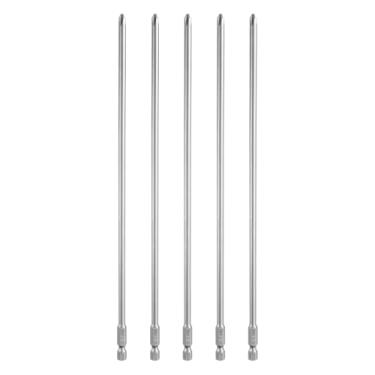 Imagem de HARFINGTON 5 peças de chave de fenda Phillips número 2 PH2 haste sextavada de 1/10.2 cm (250 mm) de comprimento magnético S2 aço industrial broca elétrica cabeça cruzada 0,197" (5 mm) haste