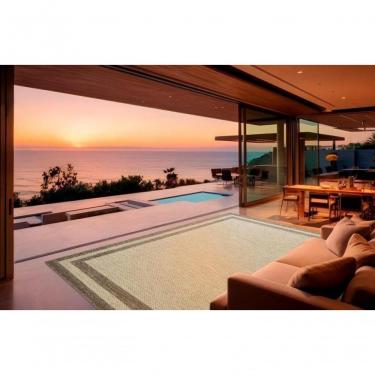 Imagem de Mega Tapete Quadrado Natural Look Moldura A 215x215 Cm