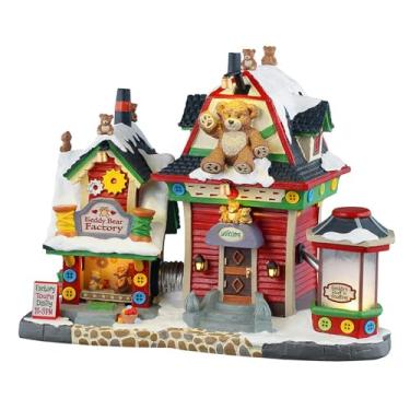 Imagem de Lemax Fábrica de ursinhos de pelúcia, com adaptador de 4,5 V 100 Ma, edifícios iluminados, #55312