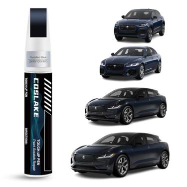 Imagem de COSLAKE Tinta de retoque de carro (azul Portofino (2410/1DG/JIP)) para Jaguar, kit de reparo de arranhões de pintura de carro, solução rápida e fácil de reparar, caneta removedor de arranhões 2 em 1