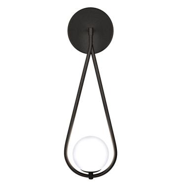 Imagem de Luminária Arandela Parede Gota Globo Vidro Quarto Cama Preto