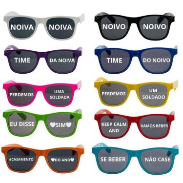 Imagem de Kit 10 Óculos Noiva Noivo Colorido Casamento Festa Balada