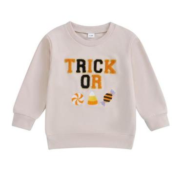 Imagem de Roupa de Halloween: duas abóboras, moletom infantil, menina e menino, 