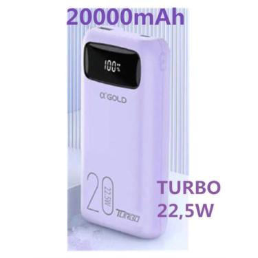 Imagem de Carregador Portatil 20000mAh Turbo 22,5w- lilas - telintec