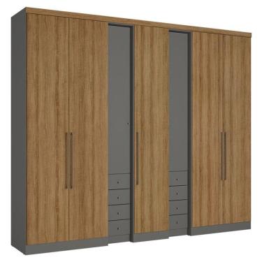 Imagem de Guarda Roupa Casal Absolut Plus 7 Portas Grafite Almendra Acetinado - THB