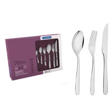 Imagem de Faqueiro Tramontina Havai  em Aço Inox com Facas para Churrasco Acabamento em Brilho com Detalhes no Cabo 72 Peças