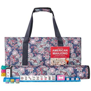 Imagem de Conjunto de jogos American Mahjong GUSTARIA 166 peças com bolsa de tra