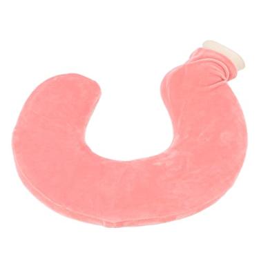 Imagem de Ejoyous Garrafa de água Quente Em Forma de U para Pescoço e Ombro, Pescoço Quente, Borracha Macia, Bolsa de água Quente Longa Com Capa de Pano Removível, Travesseiro de Aquecimento, 1L (Carne Vermelha)