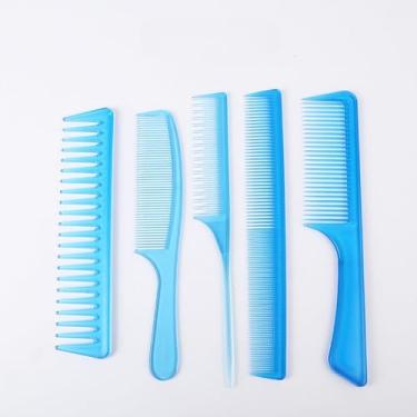 Imagem de Conjunto de pincéis de pente de cabelo, 5 peças, conjunto de maquiagem grande para uso doméstico, pente portátil, suprimentos de cabeleireiro para homens e mulheres (azul)