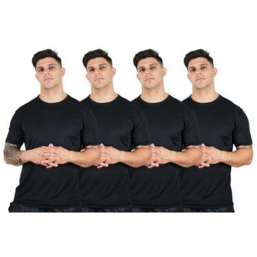 Imagem de Kit 4 Camisetas Esportivas Básicas Dry Fit Conforto Leveza Academia Co