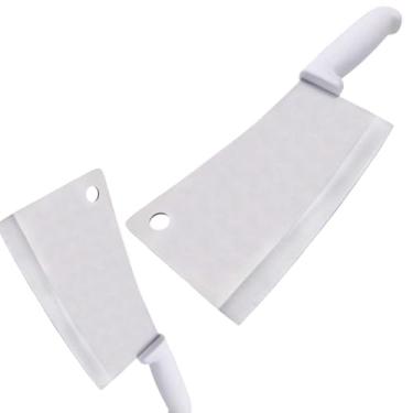 Imagem de Cutelo Profissional com Lamina de Açougueiro para Cortar Carnes Aves Peixes Ossos Juntas de Aço Inox