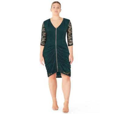 Imagem de City Chic Vestido coquetel feminino plus size - Aleena, Esmeralda, 54