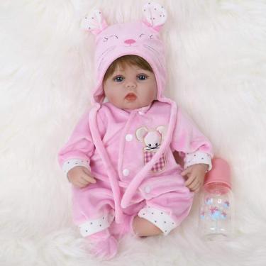 Imagem de Rato realista de silicone rosa Reborn Baby Doll ENADOLL de 40 cm