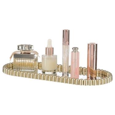 Imagem de Bandeja Decorativa Espelhada Perfumes Maquiagem Banheiro Sala Pia Luxo