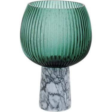 Imagem de BERETTA CENTRO MESA 22x15x15cm VIDRO VERDE COM PÉ - HOMECO