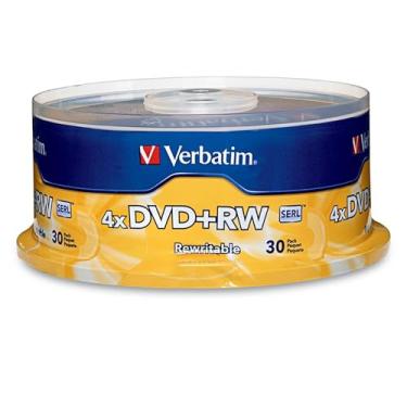 Imagem de Verbatim 4,7 GB 1 x - 4 x DVD de disco regravável mais RW, 30 discos giratórios 94834, Unitário, Prata, 30pk Spindle