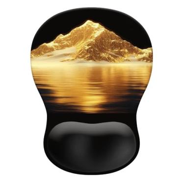 Imagem de Mouse pad de gel com descanso de pulso, mouse ergonômico côncavo com base de poliuretano antiderrapante e superfície lisa, tapete de acessórios de mesa confortáveis para escritório, jogos em casa e