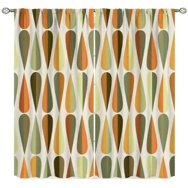 Imagem de Cortinas modernas de meados do século, abstrato atômico starburst geométrico, tratamentos de janela para quarto e sala de estar, cortinas decorativas vintage dos anos 1950, 1960, conjuntos de 2