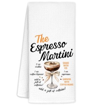 Imagem de YTRGI Presentes Espresso Martini para mulheres e homens, presente de barman para mulheres, toalhas de bar para cozinha de barman, barras de cozinha engraçadas decorações de martini, presentes de bar