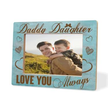 Imagem de XHWLYN Moldura de madeira para fotos papai filha te amo sempre, presente de decoração sincera para o pai, presente especial para o dia dos pais, aniversário, ação de graças, Natal, moldura única para