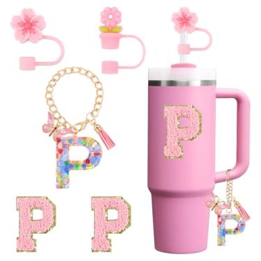 Imagem de Conjunto de acessórios para copo Stanley Cup 850.5 g 1,134.0 g copo com alça, incluindo tampa de palha, pingente de alça, adesivo 5 peças (P)