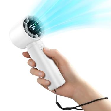 Imagem de Eastfox Ventilador turbo portátil portátil, bateria de ventilador pessoal de 4000 mAh, funciona para 3-16H, recarregável por USB, motor de alta velocidade 10800, mini ventiladores manuais de 5