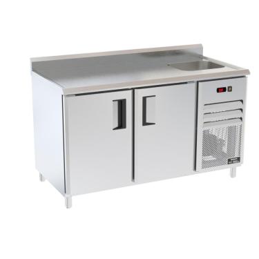 Imagem de Balcão Congelados Venâncio 150cm Linha Prime Exterior Inox Interior Aluzinco Borda Espelhada Com Cuba 110V Pcch15-42275