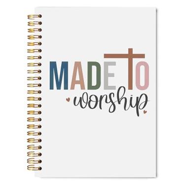 Imagem de Welshower Caderno cristão 13 x 20 cm, cadernos religiosos com versículo da Bíblia para anotações, presentes cristãos para mulheres, caderno espiral de capa dura feito para adorar