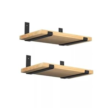 Imagem de Kit 6 Prateleiras Industriais com Suporte Mão Francesa Invertida – Prateleira de Madeira Pinus para Decoração (Com 2 prateleira natural 40CM)