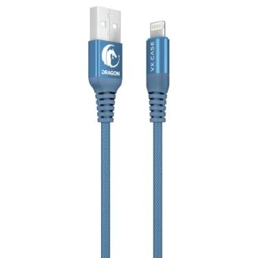 Imagem de Cabo para Iphone/ipad Usb Lightning Mfi Dragon 1,20m Vx Case Azul
