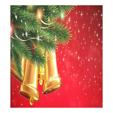 Imagem de SEHANY Capa de ímã de lava-louças de sinos dourados de Natal, adesivos magnéticos para decoração de Natal antiarranhões para painel de geladeira e lava-louças, decoração de Natal de cozinha doméstica