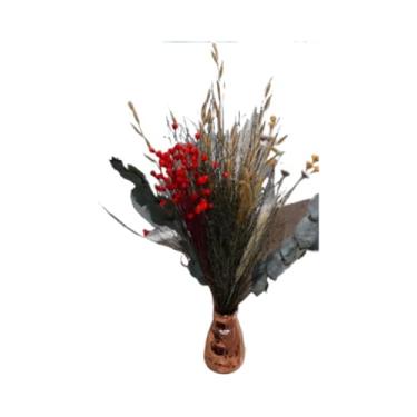 Imagem de Buquê De Eucalipto – Arranjo Floral Seco, Adequado Para Presentes, DecoraçãO De Interiores E Arranjos De Mesa(VERMELHA)