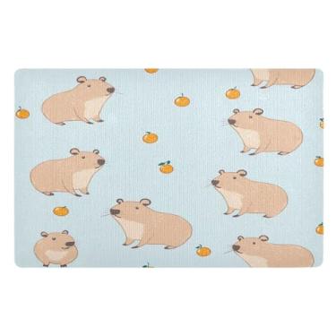Imagem de STAYTOP Lindo tapete capivara para entrada externa 81 x 50 cm, tapete de boas-vindas para uso externo/interno, tapetes de banho fofos, capacho frontal antiderrapante para entrada, pátio, áreas de alto