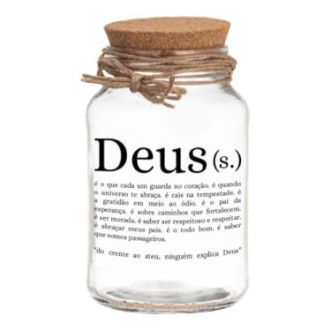 Imagem de Pote De Vidro Hermético 500ml Com Tampa De Rolha Para Armazenar Temperos, Biscoitos E Artesanato(Deus)