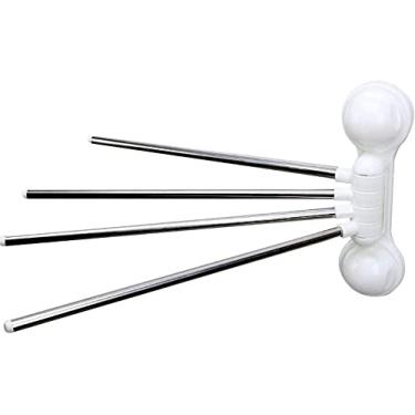 Imagem de Toalheiro com ventosa, toalheiro, haste dobrável, giratória, 4 polos, perfurador de banheiro, prateleira para pia de parede, suporte de toalha, ferragens de banheiro/dourado