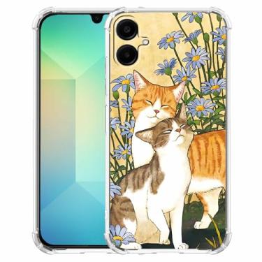 Imagem de malegaon Flor de gato, estampa de animais fofos, capa completa de TPU macio na moda para Samsung Galaxy A06