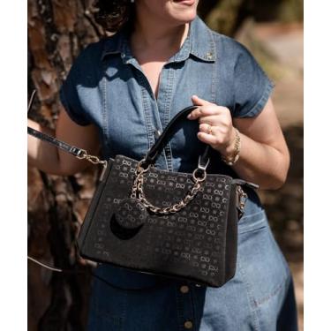 Imagem de Bolsa Sofisticada e Versátil Relevo Monograma Chenson - Preto 3485433