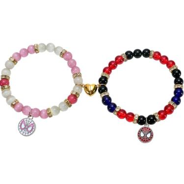 Imagem de Pulseiras de aranha combinando para casais - Pulseiras de amizade para melhor amiga namorada namorada - Presentes de joias combinando para mulheres, marido, Halloween, Natal, aniversário, Sem Pedra