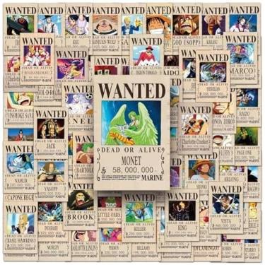 Imagem de 100Pcs for One Piece Wanted Poster Stickers, Cute Vinyl Waterproof Pirate Manga Sticker for Notebook, Water Bottles, Laptop, Skateboards, Luggage, Phone Suitcase, Guitar.