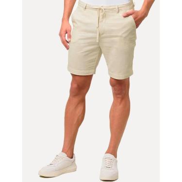 Imagem de Bermuda Calvin Klein Jeans Masculina Cadarço Linen Off-White Mescla-Masculino