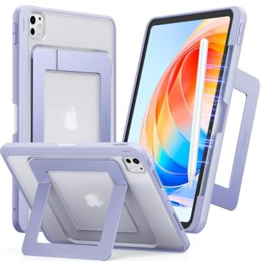 Imagem de TORRAS Capa para iPad Pro de 11 polegadas 2025 M5 e 2024 M4, suporte ultra estável, vários ângulos de visualização ajustáveis, capa protetora fina com suporte, capa translúcida para iPad 11 Pro com