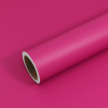 Imagem de VEELIKE Papel de parede rosa magenta cola e descasca papel de contato rosa profundo para armários realce paredes móveis 61.0 cm x 354 cm papel de parede feminino autoadesivo para quarto berçário