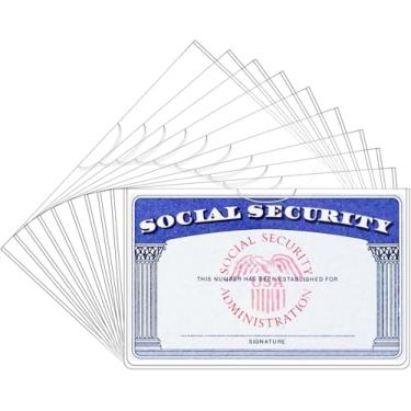 Imagem de Pacote com 10 porta-cartões de PVC à prova d'água para identidade, crédito, seguro, segurança social e proteção de viagem - design transparente flexível, proteção contra umidade e poeira (pacote com