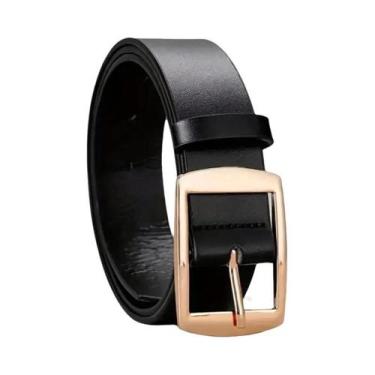 Imagem de Cinto De Couro PU Luxuoso Masculino Com Fivela De Metal, Cinto Designe