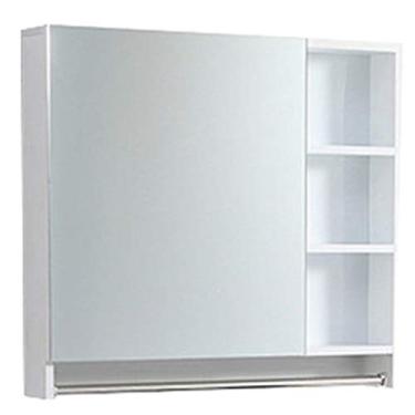 Imagem de Armário de banheiro, organizador de armazenamento de parede com espelho, armário de remédios de alumínio espacial, grande espaço de armazenamento, para banheiro, cozinha, quarto. (branco 70 cm)