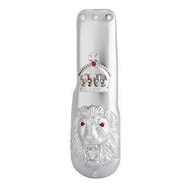 Imagem de Cryfokt Capa Profissional para Cortador de Cabelo Dourado Com Cabeça de Animal, Capa Protetora Elegante para , de Aparador de Liga de Zinco para 8571/8148/8591, 6,0 X 1,8 pol., Alça Antiderrapante para Fácil Aderência, 1 X 3 Parafusos (cabeça de leão prata)