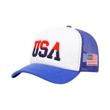 Imagem de Boné De Beisebol Ajustável De Algodão Com Rede Bordado Com a Bandeira 