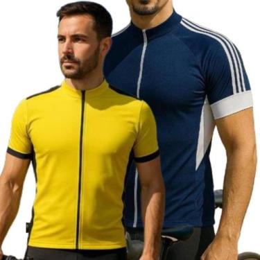 Imagem de Kit 2 Camisas de Ciclismo Masculinas MTB & Speed Dry Fit com Proteção 
