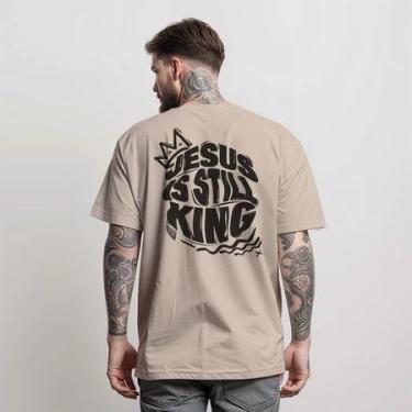 Imagem de Camiseta Jesus is still king T-Shirt Masculina Camisa Manfinity Street