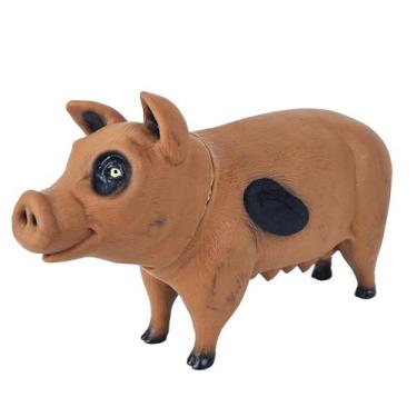Imagem de Brinquedo Boneco Realista Porco De Borracha Em Vinil 30cm Bee Toys
